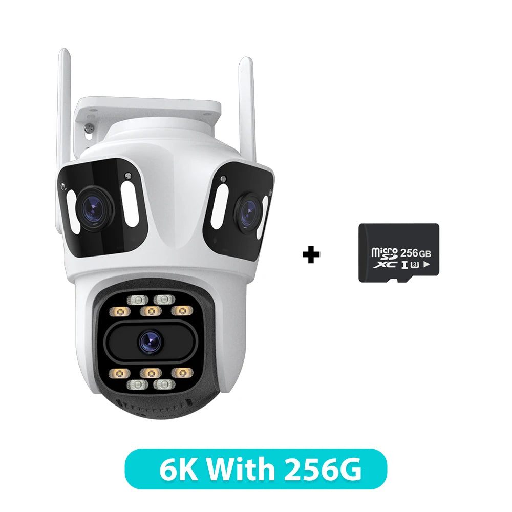 Triple-Lens PTZ WiFi Security Camera