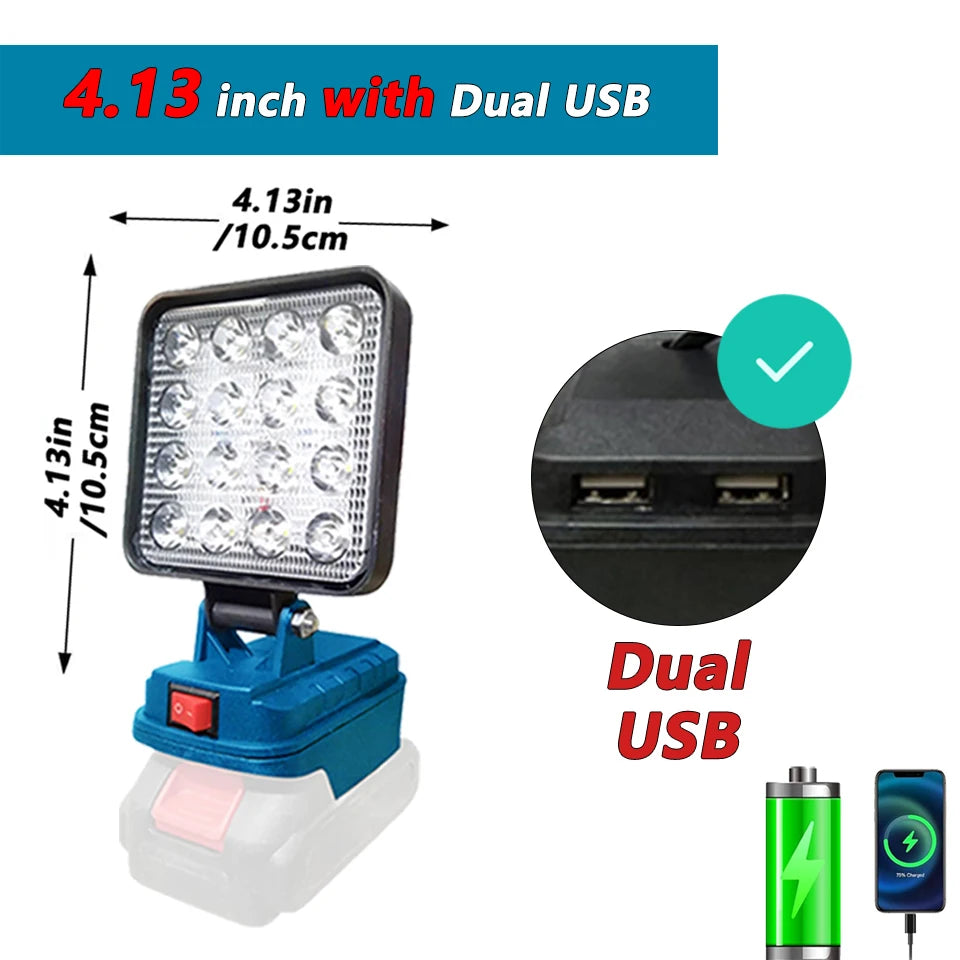 Portable LED Spotlight | 4-Inch Cordless Outdoor