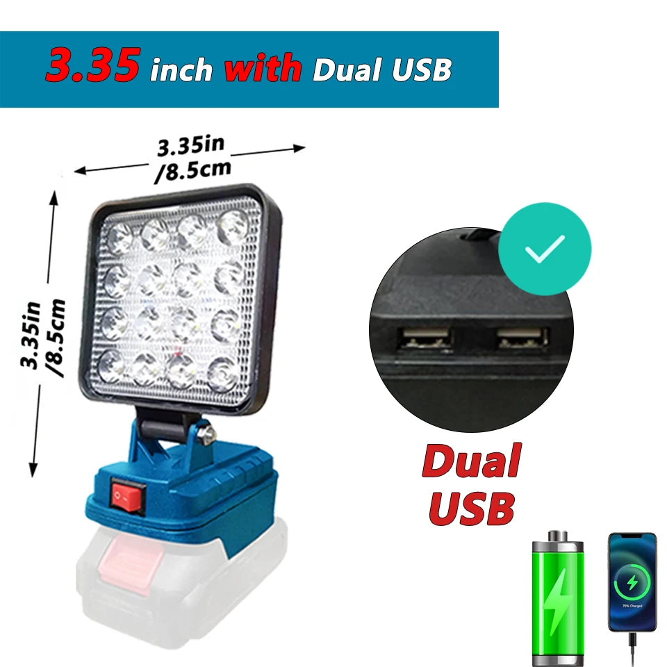 Portable LED Spotlight | 4-Inch Cordless Outdoor