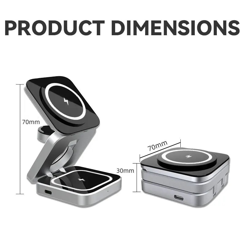 Magnetic 3-in-1 Wireless Charging Station