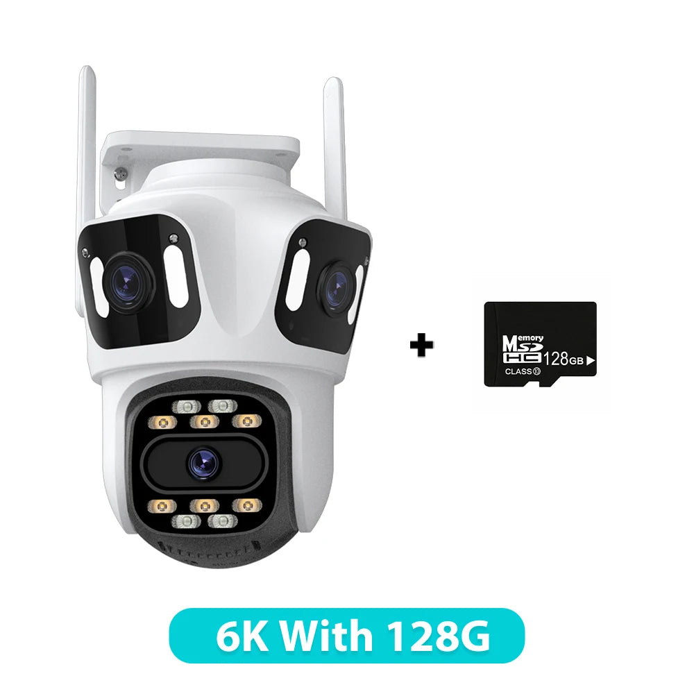 Triple-Lens PTZ WiFi Security Camera
