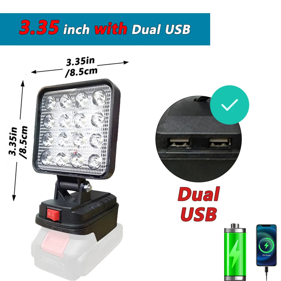 Portable LED Spotlight | 4-Inch Cordless Outdoor