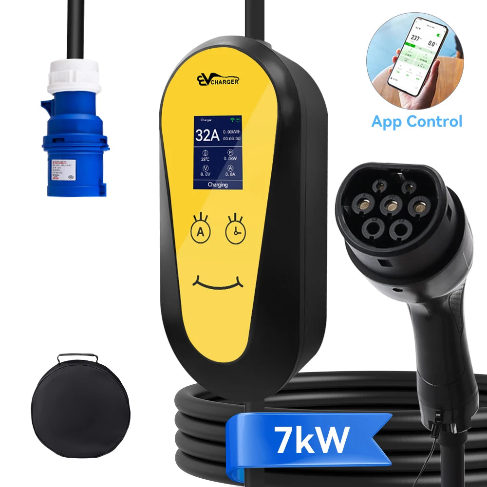7kW Portable EV Charger | Type 1 / Type 2