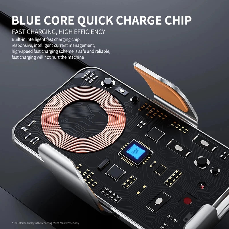15W Wireless Car Charger | Auto-Sensing Phone Holder