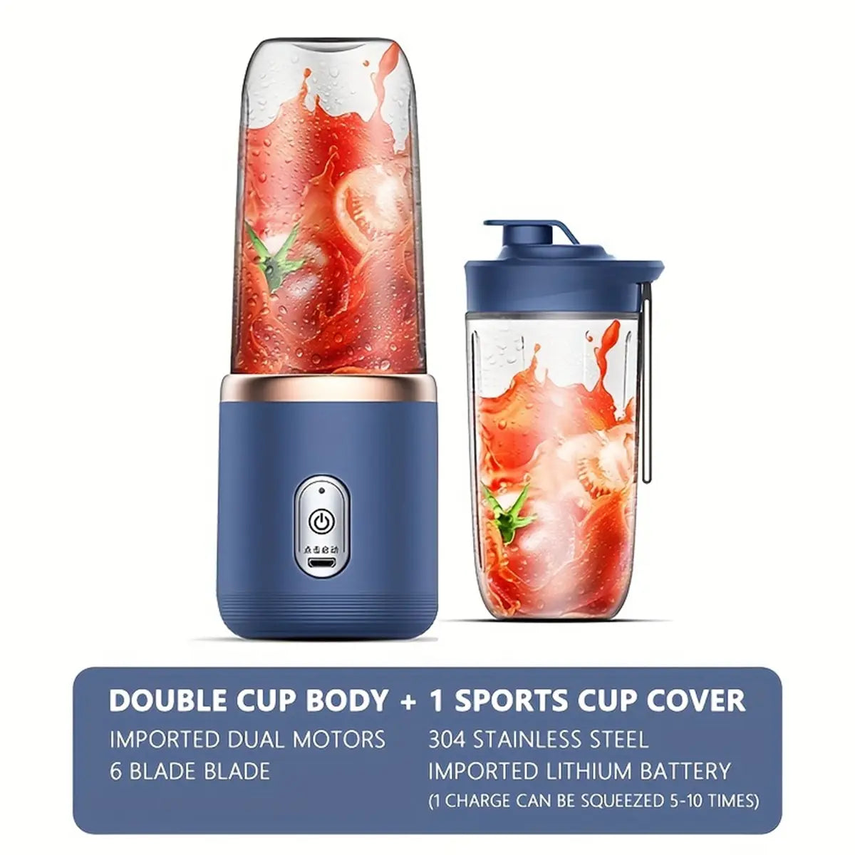 Double Cup Portable Juicer & Blender