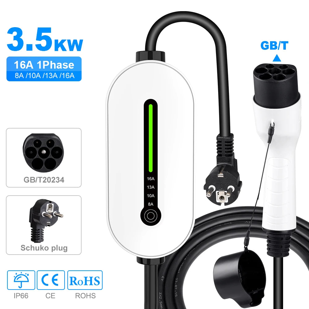 EV Portable Charger | Type 1 / Type 2 / GBT |