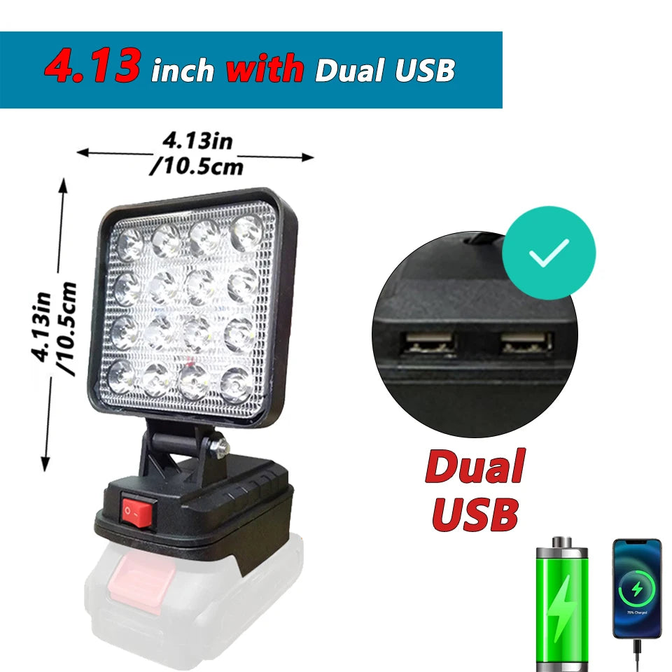 Portable LED Spotlight | 4-Inch Cordless Outdoor