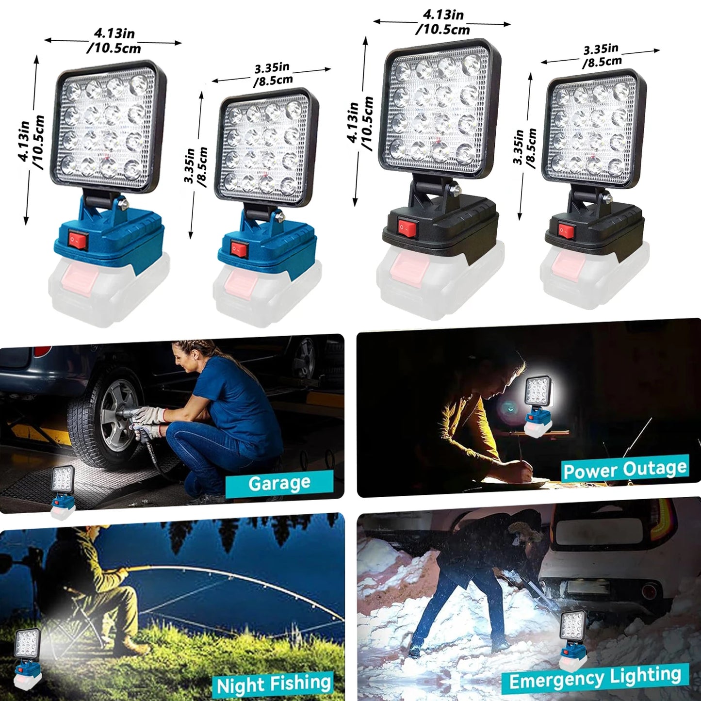 Portable LED Spotlight | 4-Inch Cordless Outdoor