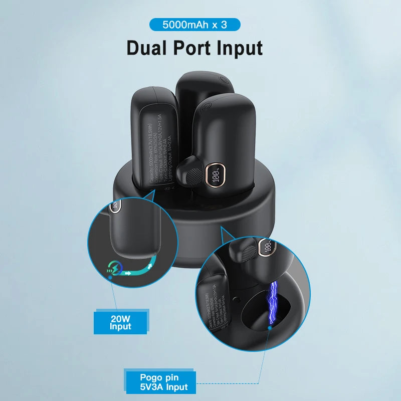 3PCS Mini Power Bank Set