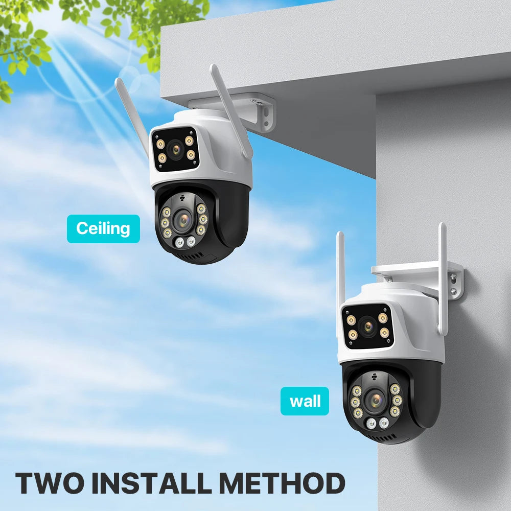 Triple-Lens PTZ WiFi Security Camera