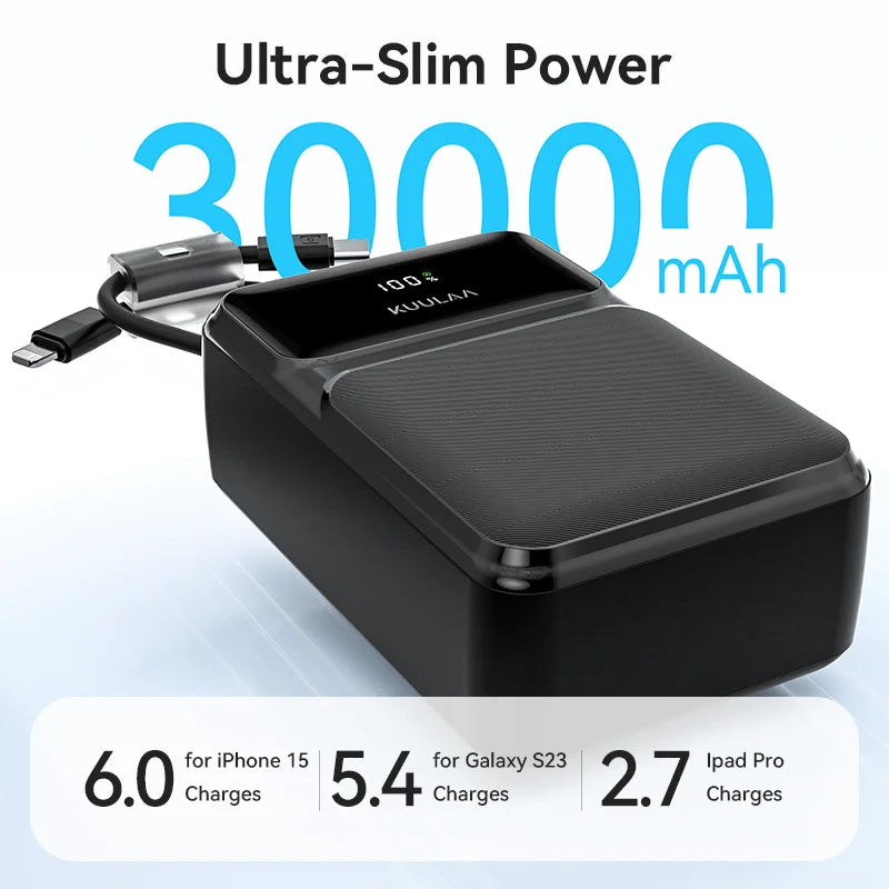30,000mAh High-Capacity Power Bank