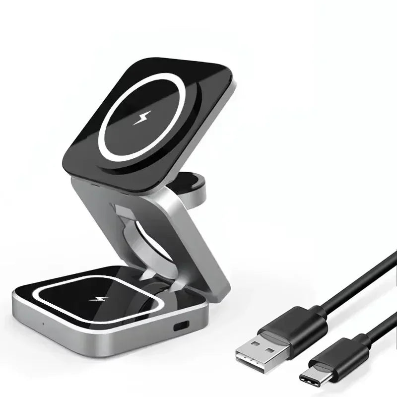 Magnetic 3-in-1 Wireless Charging Station
