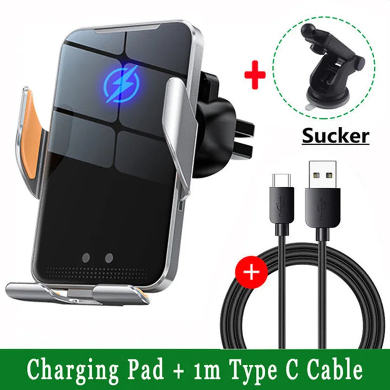15W Wireless Car Charger | Auto-Sensing Phone Holder