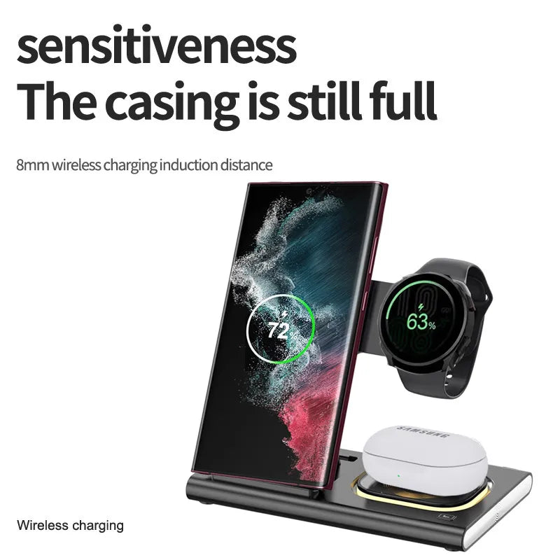 30W 3-in-1 Foldable Wireless Charging Stand