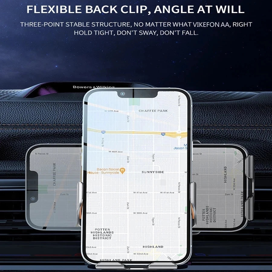 15W Wireless Car Charger | Auto-Sensing Phone Holder