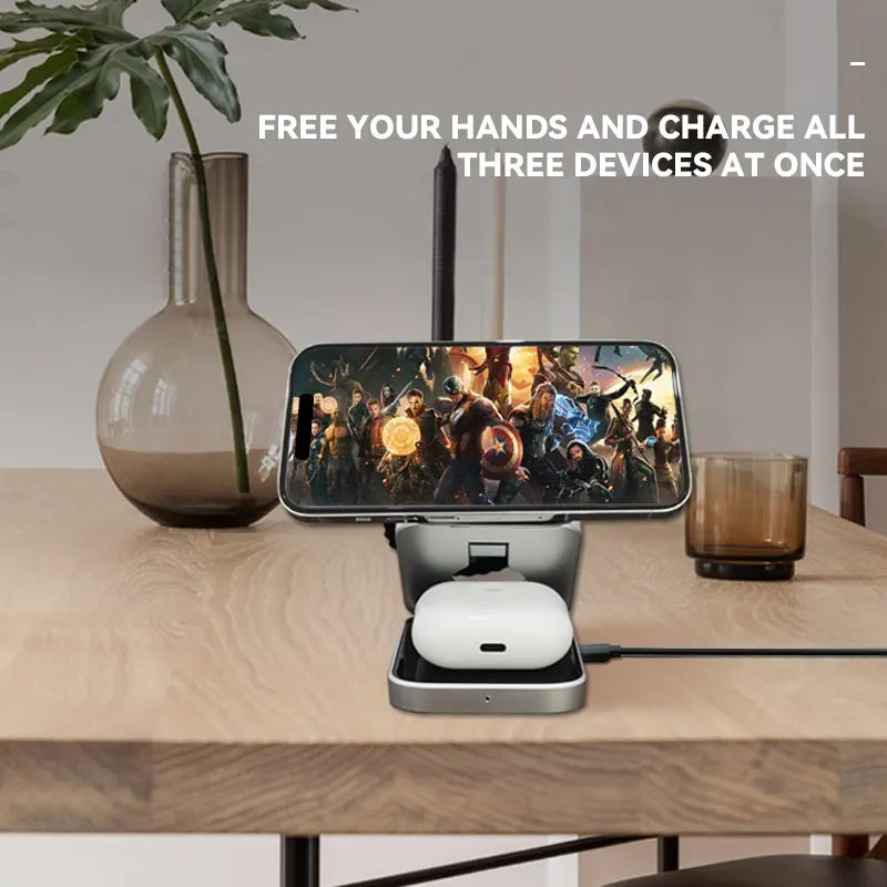 Magnetic 3-in-1 Wireless Charging Station