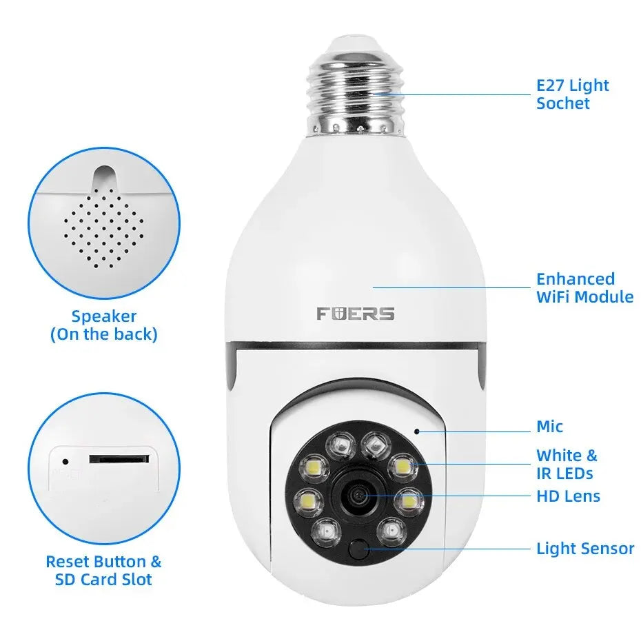 5G WiFi Bulb Security Camera