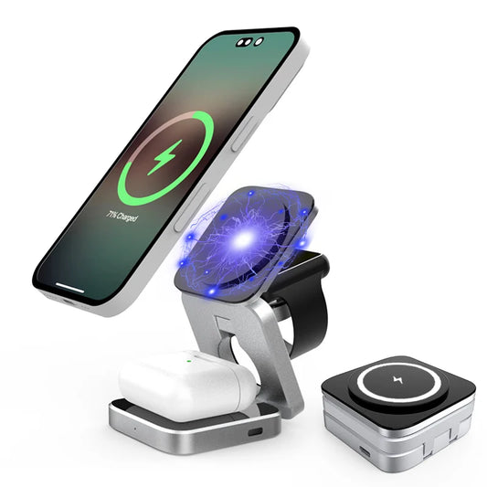 Magnetic 3-in-1 Wireless Charging Station