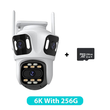 Triple-Lens PTZ WiFi Security Camera