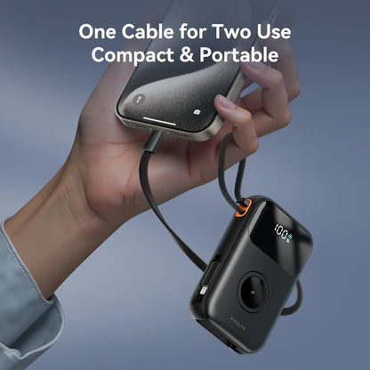 10,000mAh Portable Power Bank with Built-in Cable