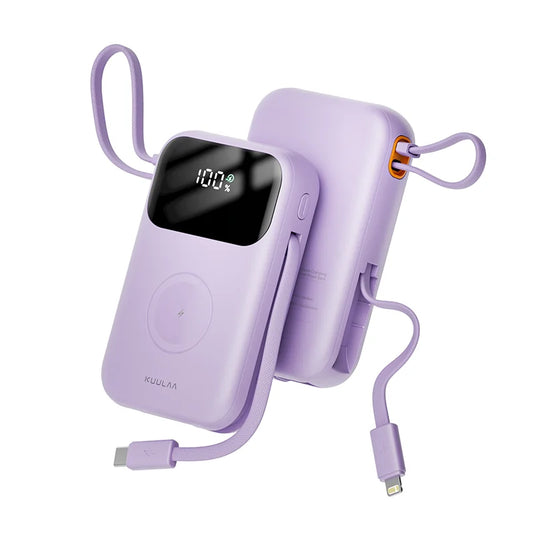 10,000mAh Portable Power Bank with Built-in Cable