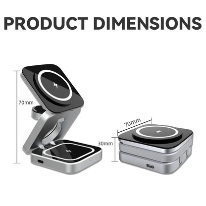 Magnetic 3-in-1 Wireless Charging Station