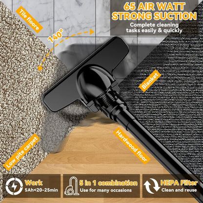 Portable Cordless Vacuum 400W Dry 5 in 1
