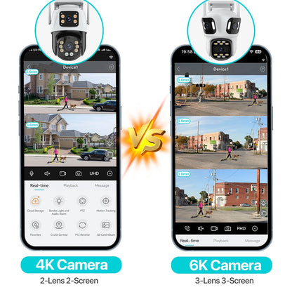 Triple-Lens PTZ WiFi Security Camera